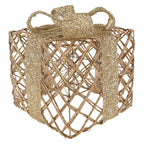 Kerstdecoratie met LED-verlichting Cadeau 25 / 20 / 15 cm Goudkleurig Metaal