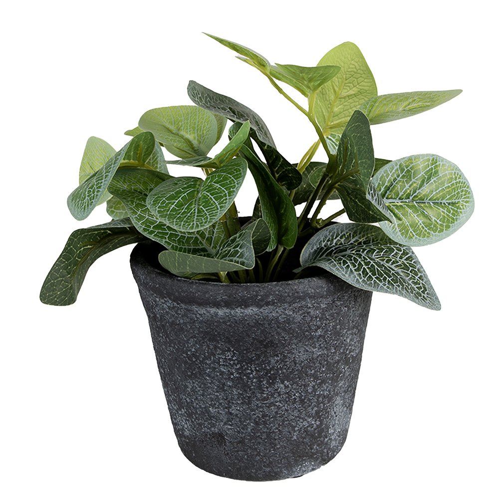 Bloempot Ø 12x10 cm Grijs Keramiek Bloempot Binnen