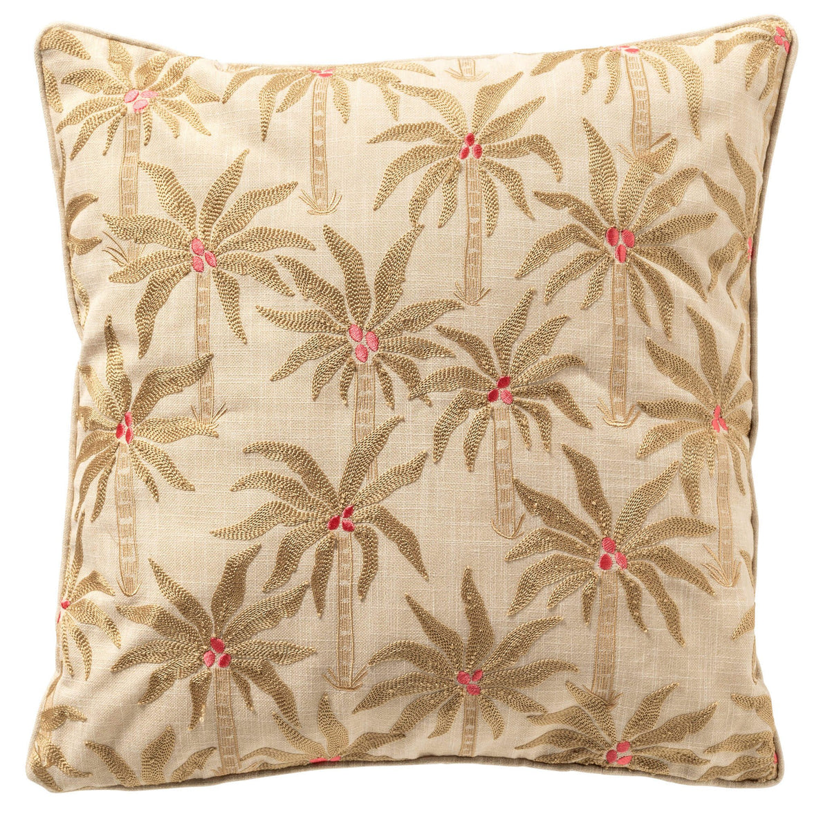 Dutch Decor Zenna - Kussen 45x45 cm - Palmbomen - Amandel Buff - Bruin, beige