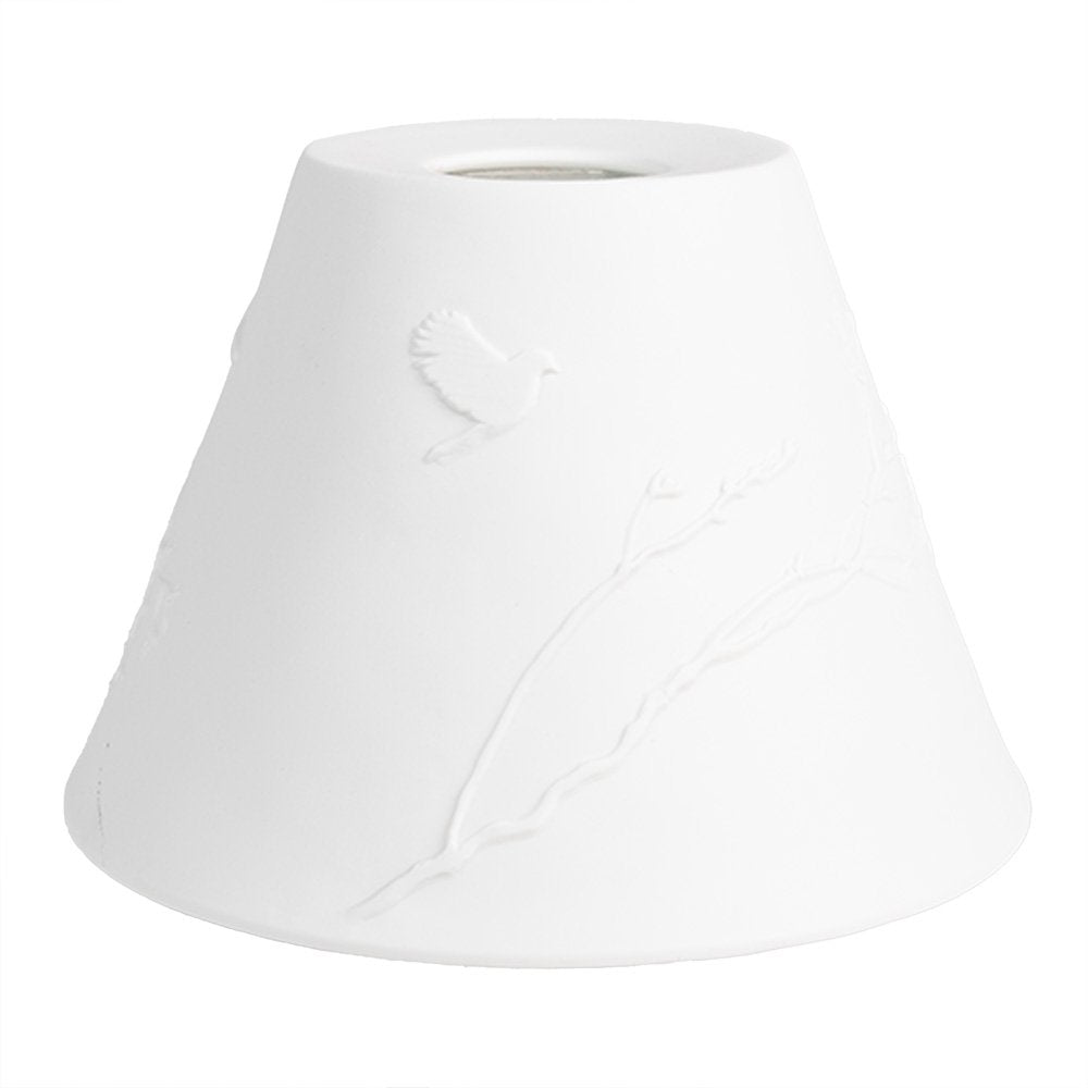 Hanglampenkap Ø 15x10 cm Wit Porselein Vogels op Takken
