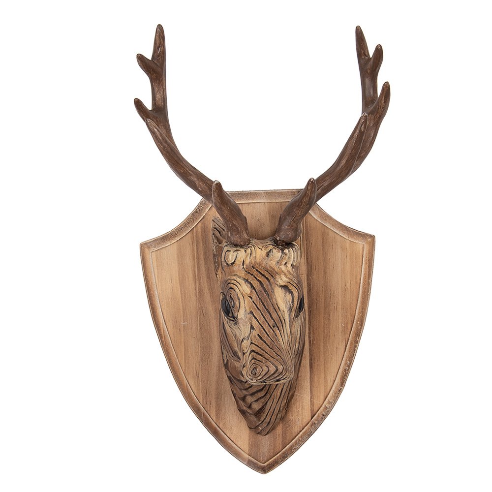 Decoratie Beeld Hert 21x14x36 cm Bruin Hout