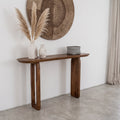 Bullnose consoletafel mangohout bruin - 140cm