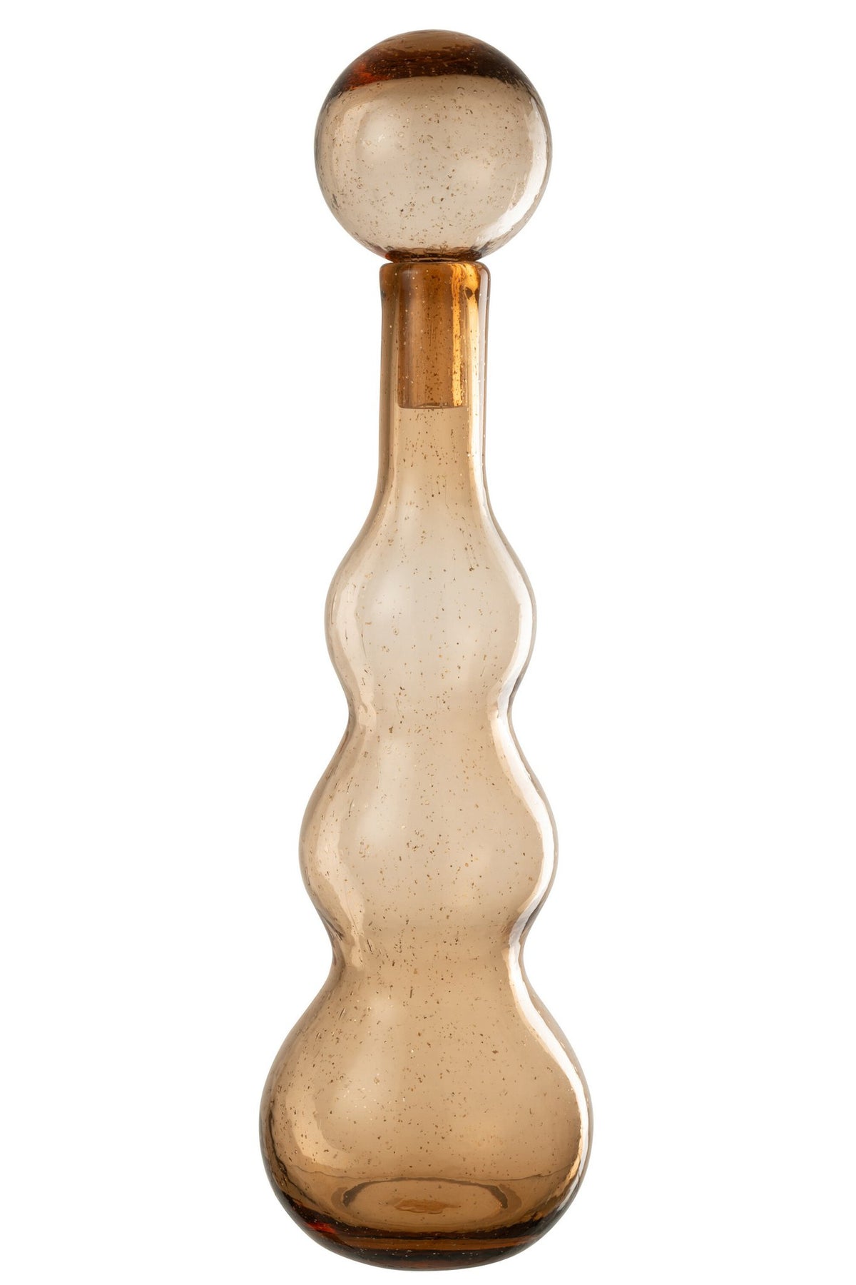 J-Line decoratie fles + stop Carol - glas - caramel - large