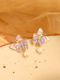 Met parels versierde studs – Elegante oorbellen – Verguld – Retailassortiment