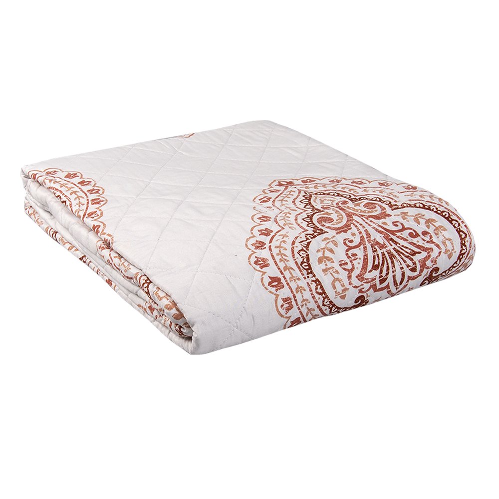 Bedsprei 2-persoons Wit Rood Katoen Sprei
