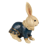 Beeld Konijn 29 cm Beige Blauw Polyresin