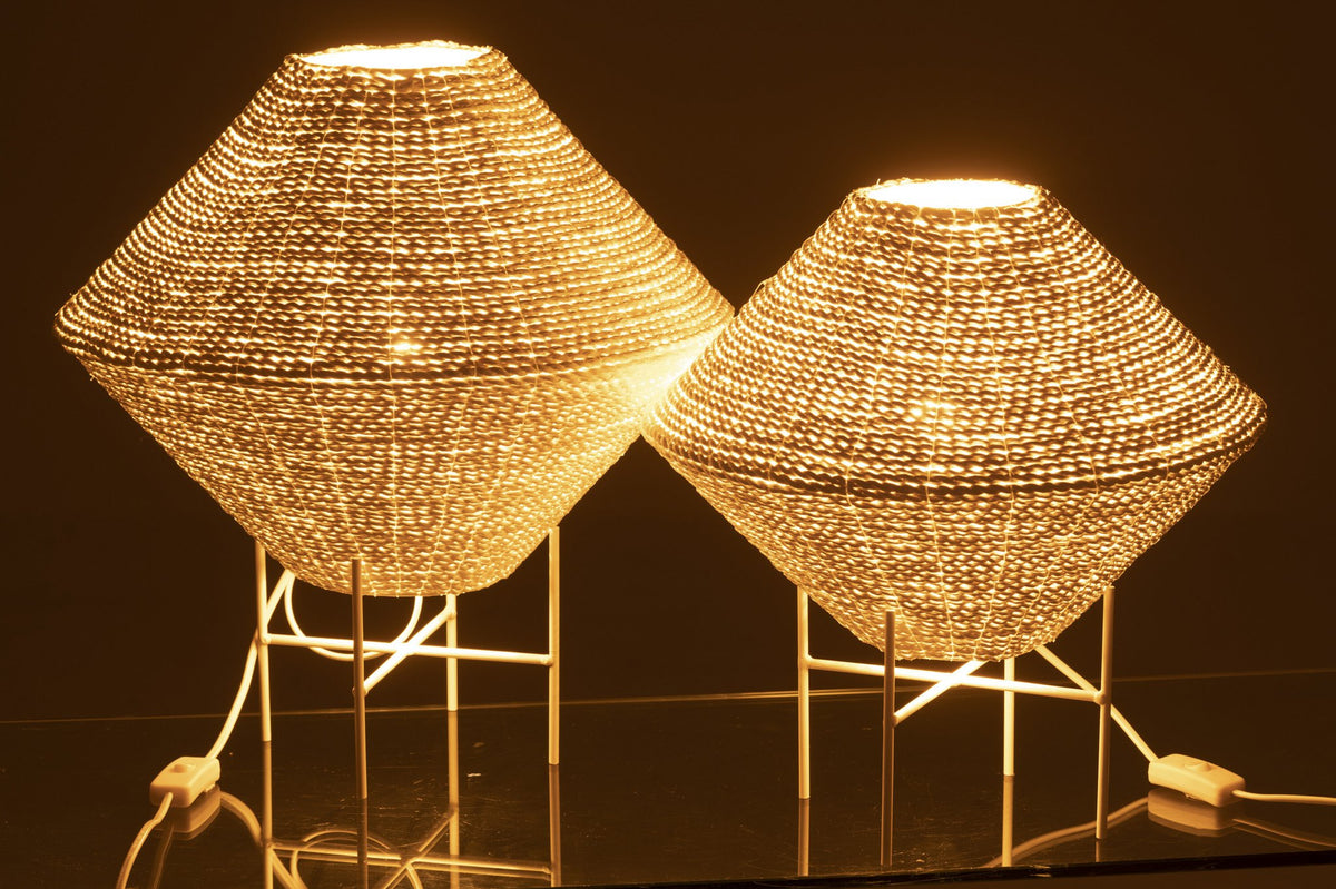 J-Line hanglamp Ufo Raffia - wit - groot