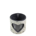 Windlicht koe hart zwart/wit 10cm