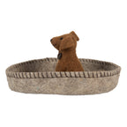 Decoratie schaal Ø 19x10 cm Grijs Vilt Hond