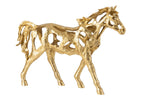 J-Line figuur Paard Rennen - polyresin - goud - L