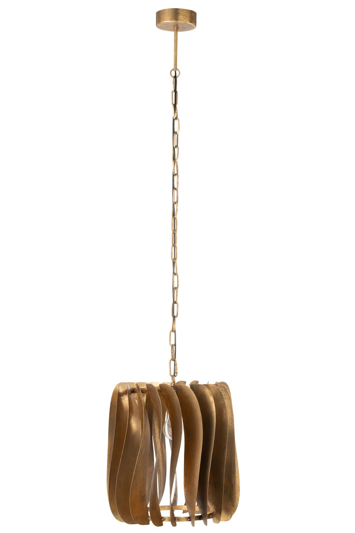 J-Line hanglamp Tina - ijzer - zwart - goud