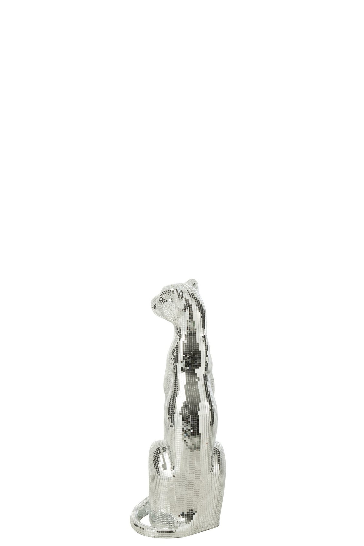J-Line decoratie Luipaard Spiegel - hars - zilver - small