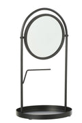 J-Line spiegel + juwelenhouder - ijzer - zwart - L