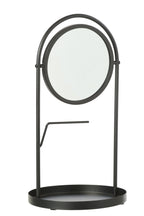 J-Line spiegel + juwelenhouder - ijzer - zwart - L