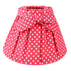 Lampenkap Ø 22x14 cm Rood Wit Linnen Stippen Stoffen Lampenkap