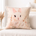 Geborduurd katoenen kussen - Alina Rabbit Design - 45 x 45 cm