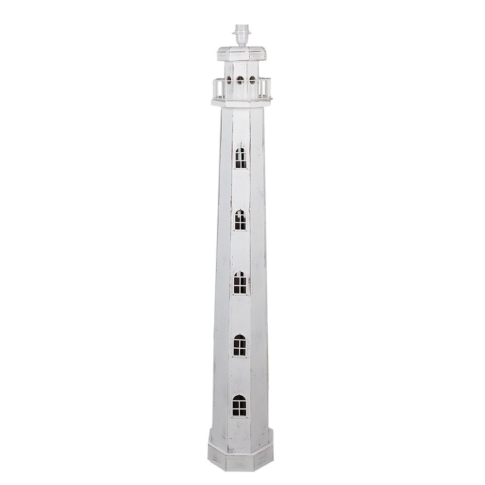 Vloerlamp Vuurtoren 23x23x140 cm Wit Hout