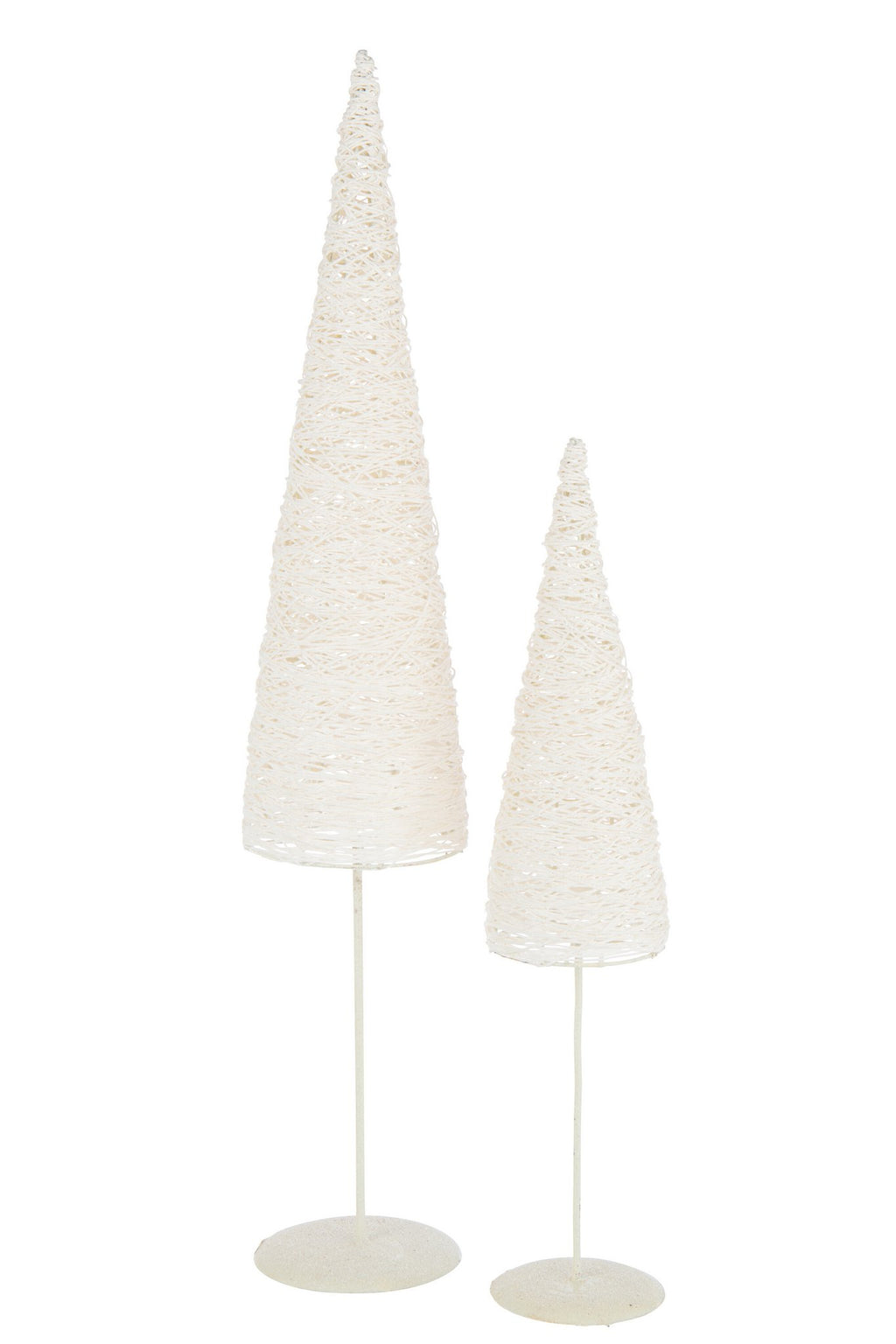 J-Line decoratie Kerstboom Op Voet - metaal/papier - wit - L