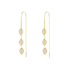 Oorbellen | Chain Leaf Dangle Tone Finish-motief | Goud