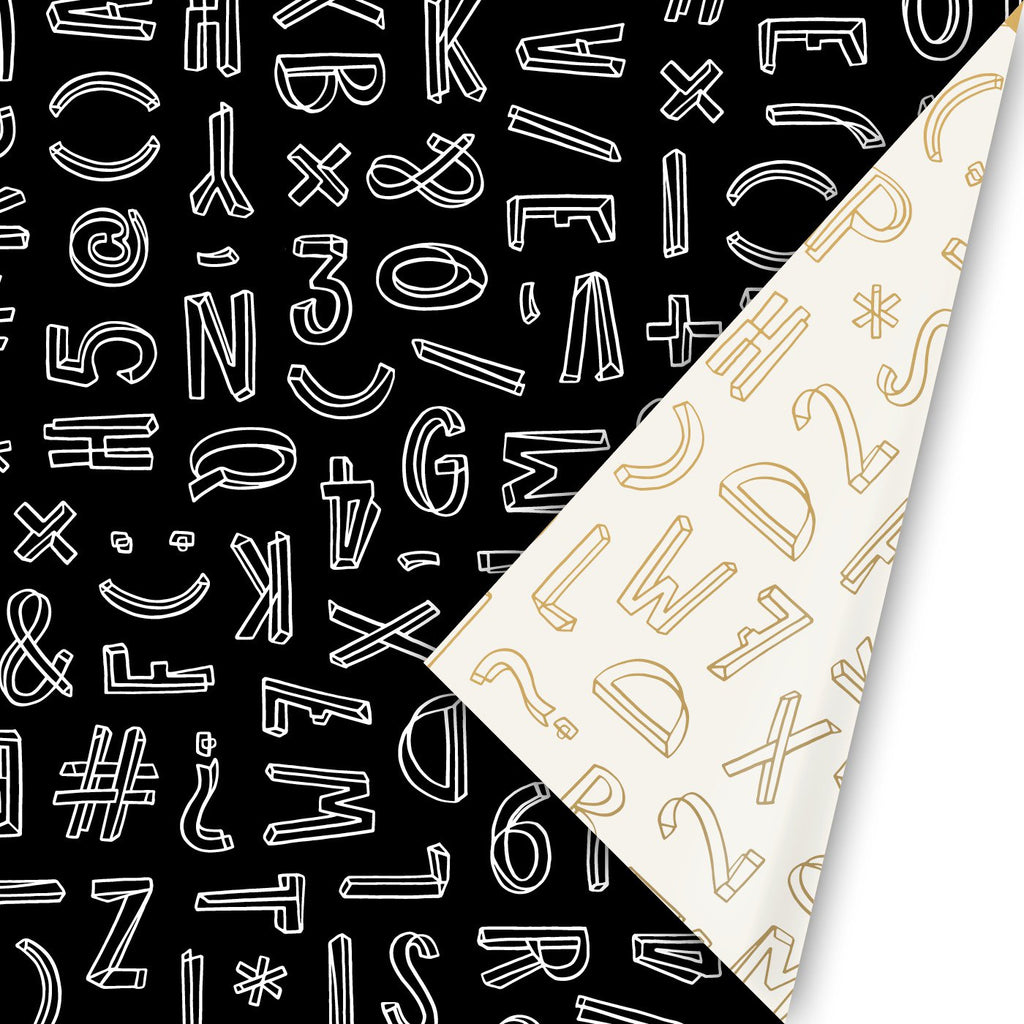 Typo Graphic - Rollen cadeaupapier - 10 stuks