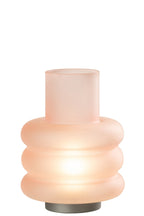 J-Line lamp Ringen - glas - roze - LED lichtjes