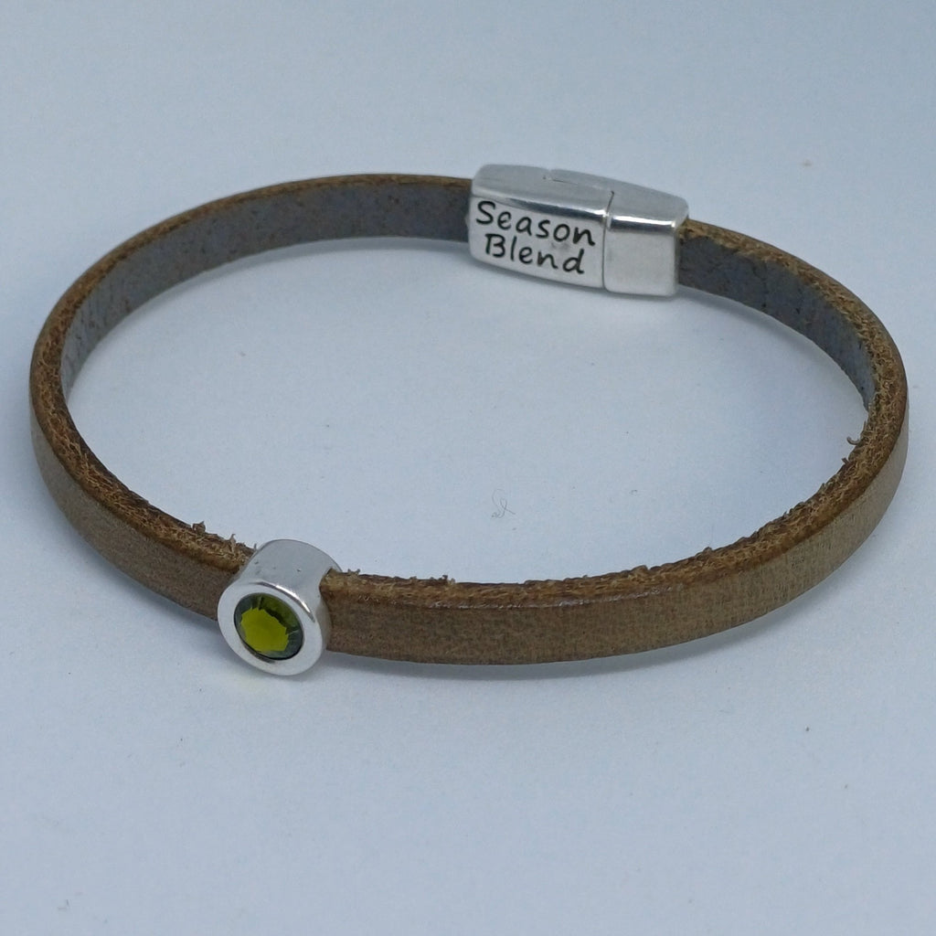 Shorty leren armband antiek verzilverd