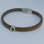 Shorty leren armband antiek verzilverd