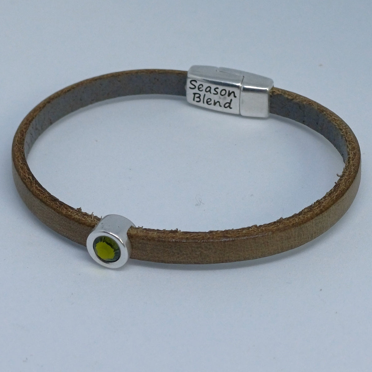 Shorty leren armband antiek verzilverd