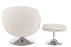 J-Line zetel Relax + Voetbank - metaal/multiplex - creme/zilver