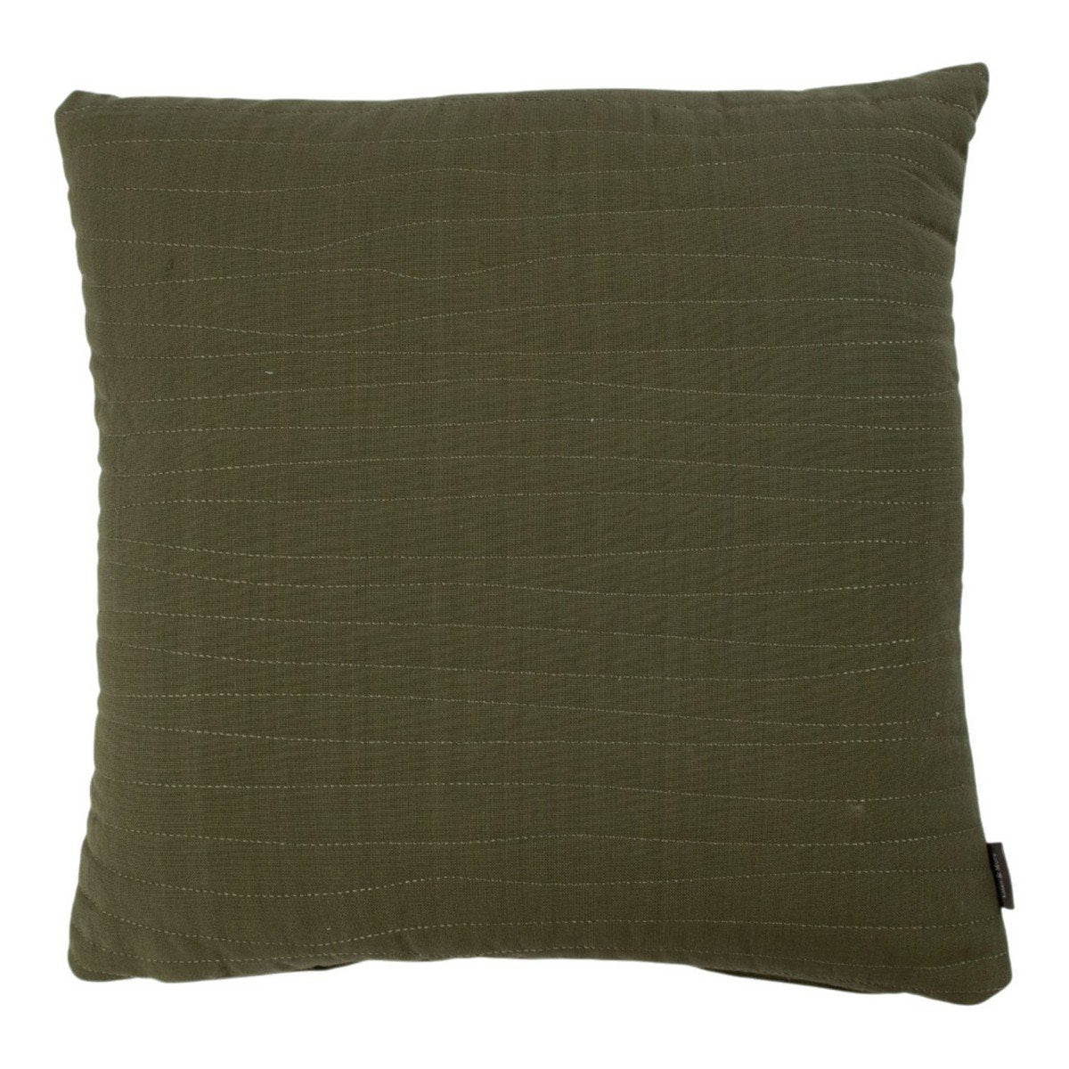 Ongelijk stiksel legergroen kussen 45 x 45 cm