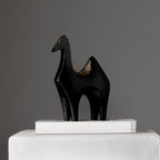 Modern zwart paardsculptuur – abstract decoratief beeldje voor