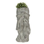 Bloempot 13x13x29 cm Grijs Steen Bloempot Binnen