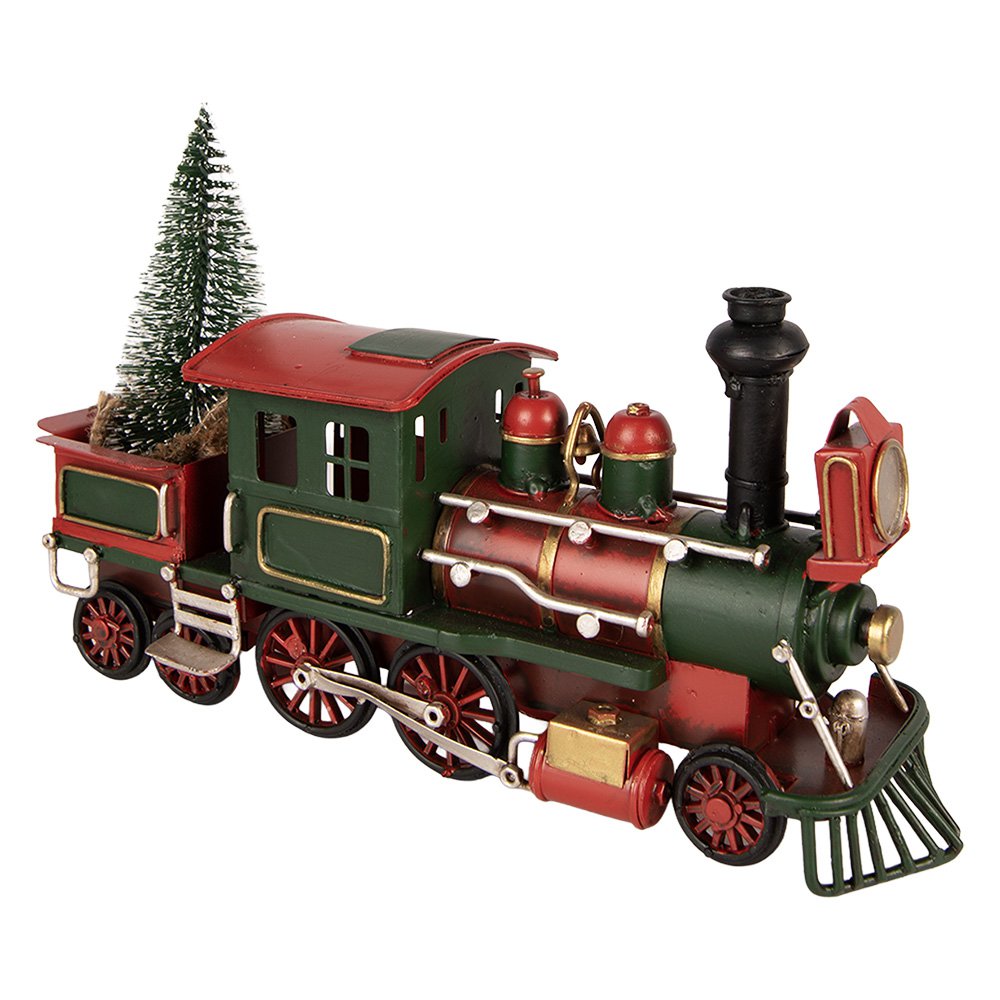 Kerstdecoratie Beeld Trein 28x9x17 cm Rood Metaal