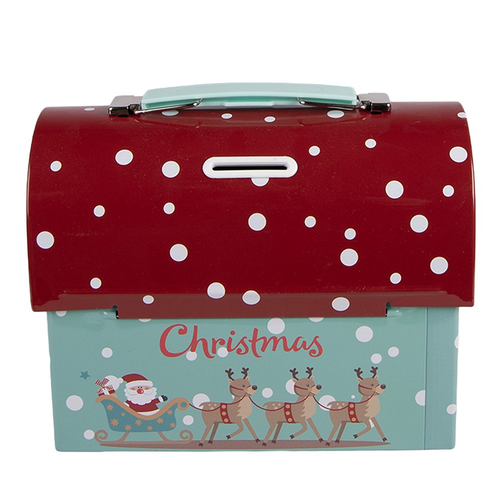 Spaarpot 17x8x14 cm Groen Metaal