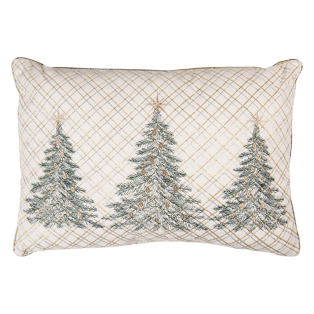 Sierkussen 50x35x4 cm Beige Polyester Kerstboom
