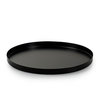 Metalen onderbord 'plate' zwart h2 d31 cm