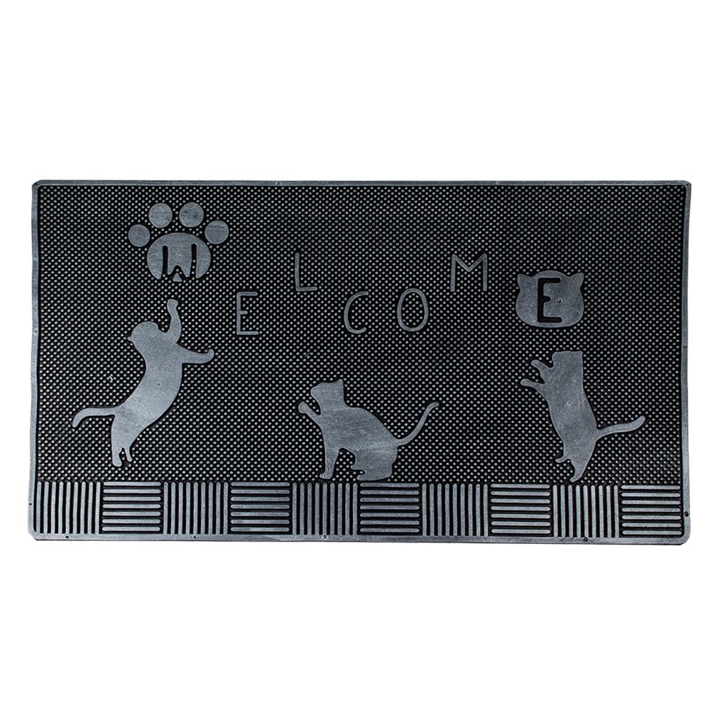 Deurmat 75x45 cm Zwart Rubber Katten Mat