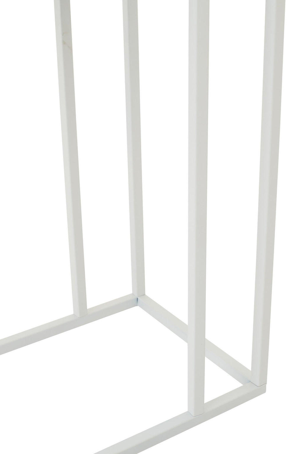 J-Line bijzettafel Rechthoek Geruit - ijzer - blauw/wit