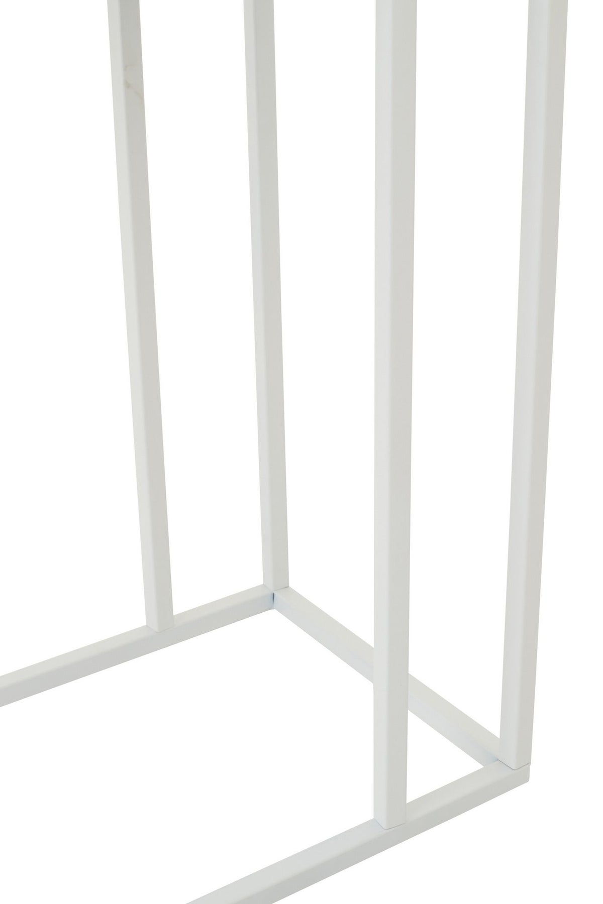 J-Line bijzettafel Rechthoek Geruit - ijzer - blauw/wit