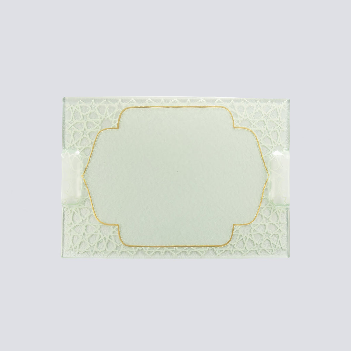 Gouden schotel rechthoek klein 35x23 goud en wit
