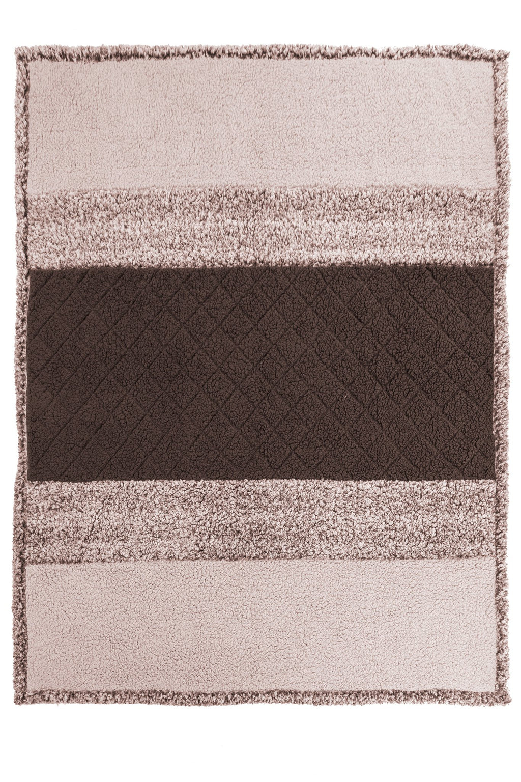 Plaid patchwork sherpa, 150x200 cm, brown