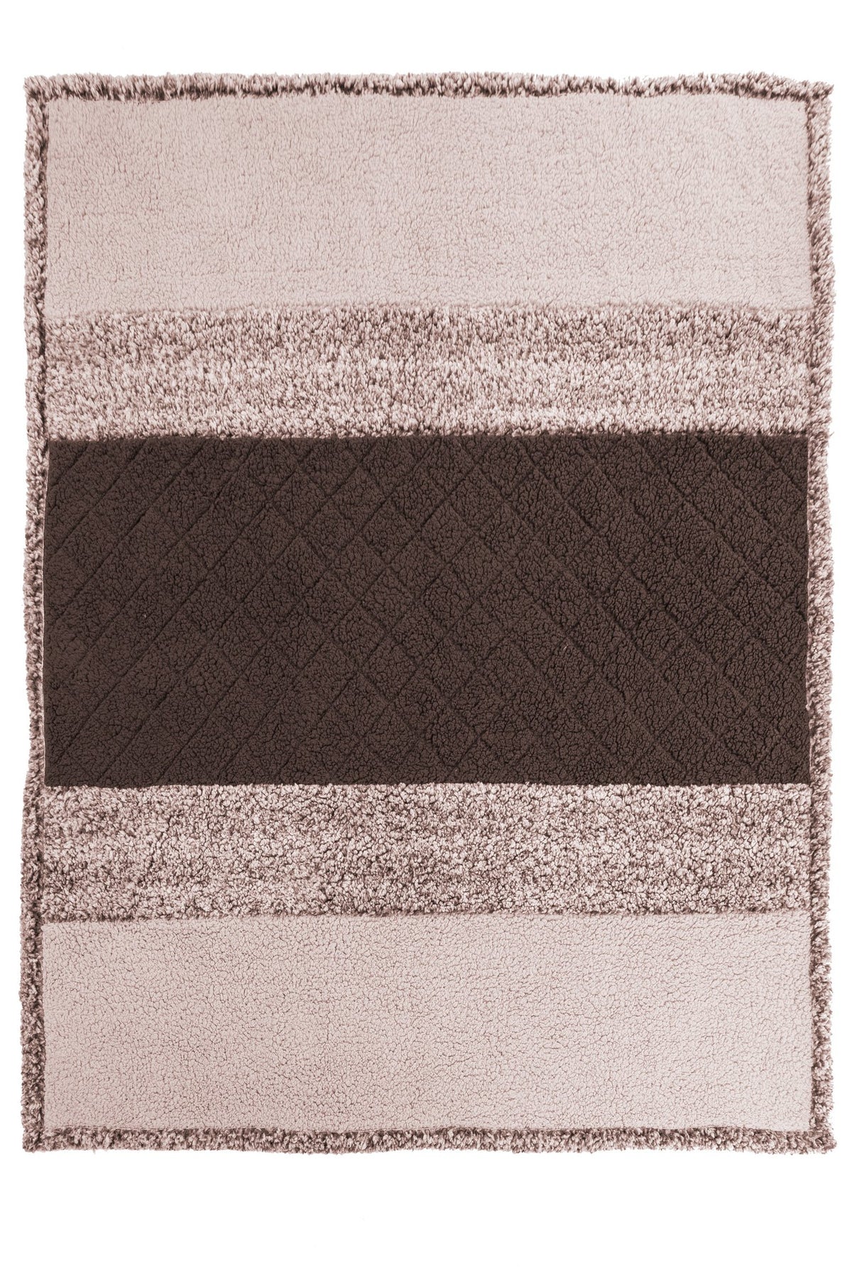 Plaid patchwork sherpa, 150x200 cm, brown