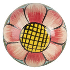 Deurknop 3x7 cm Rood Roze Hout Bloem Meubelknop