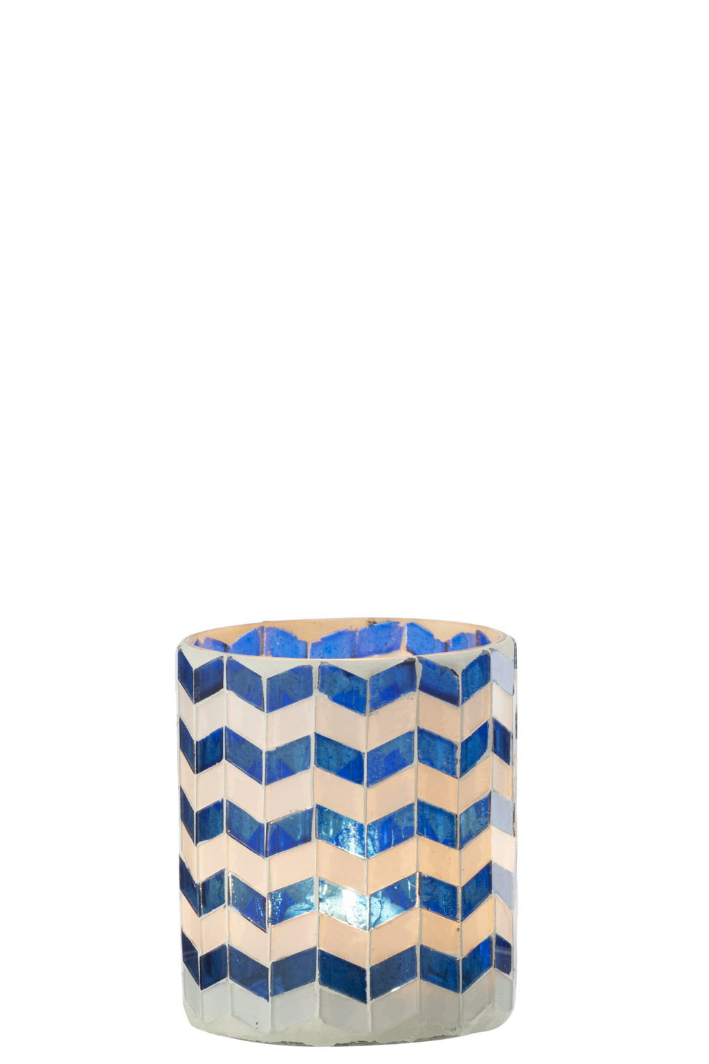 J-Line kaarshouder - glas - blauw/wit - M