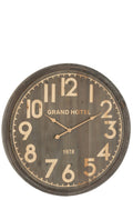 J-Line Wandklok Grand Hotel Mdf Naturel Donker Large