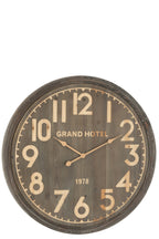 J-Line Wandklok Grand Hotel Mdf Naturel Donker Large
