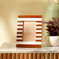 Bruin gestreept hars fotolijst 4 x 6 inch modern MDF-decor