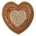 Ontbijtbord Hart 17x17x3 cm Bruin Keramiek