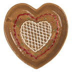 Ontbijtbord Hart 17x17x3 cm Bruin Keramiek