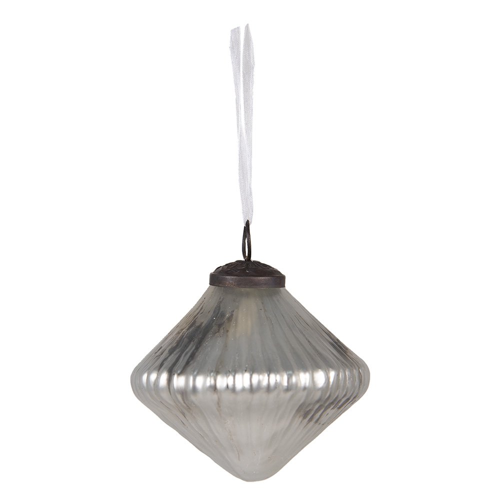 Kerstbal Ø 6 cm Zilverkleurig Glas Kerstdecoratie
